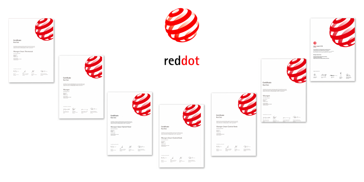 Дипломы Red Dot Design Award продуктов Moorgen